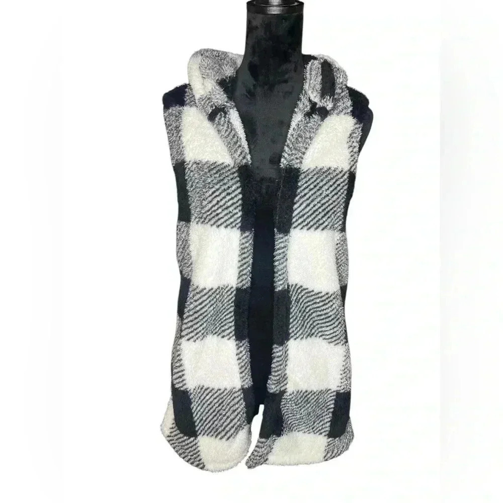 5 FOR $20 Women’s sz small (160) vest shawl cardigan with hood buffalo plaid